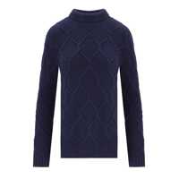Pulovere BARBOUR BURNE ROLL BLUE TURTLENECK SWEATER Femei