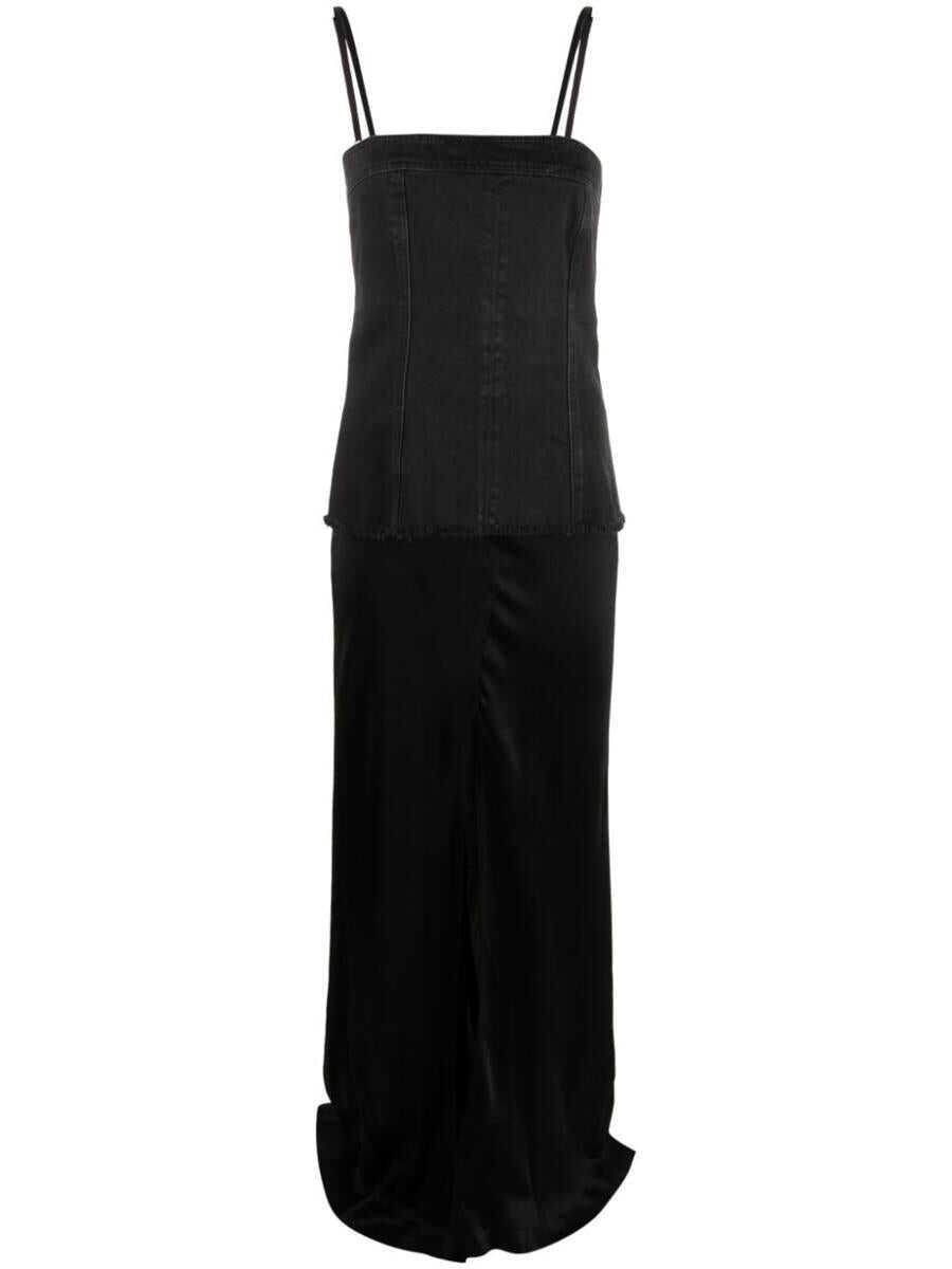 Rochii Blumarine Blumarine Abito Raso Ins.Denim Clothing Black Femei (BM 16332174) 1