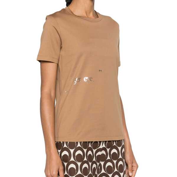 Tricouri Max Mara S Max Mara Orlanda Cotton T-Shirt Brown Femei (BM 16343139) 2