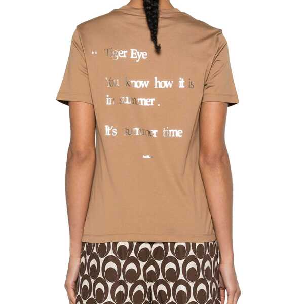 Tricouri Max Mara S Max Mara Orlanda Cotton T-Shirt Brown Femei (BM 16343139) 3