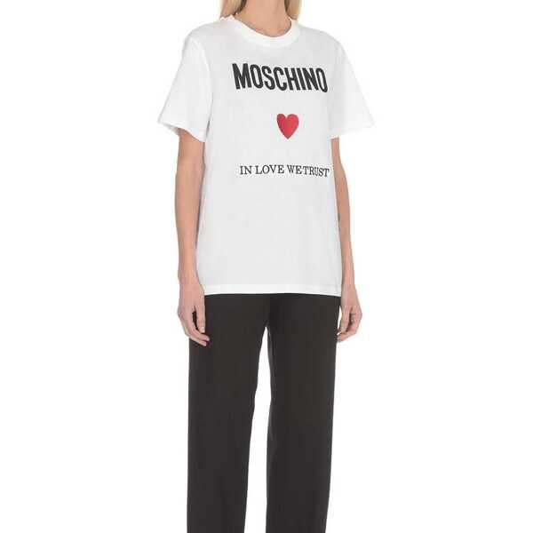 Tricouri Moschino Moschino Couture In Love We Trust T-Shirt White Femei (BM 16343148) 2