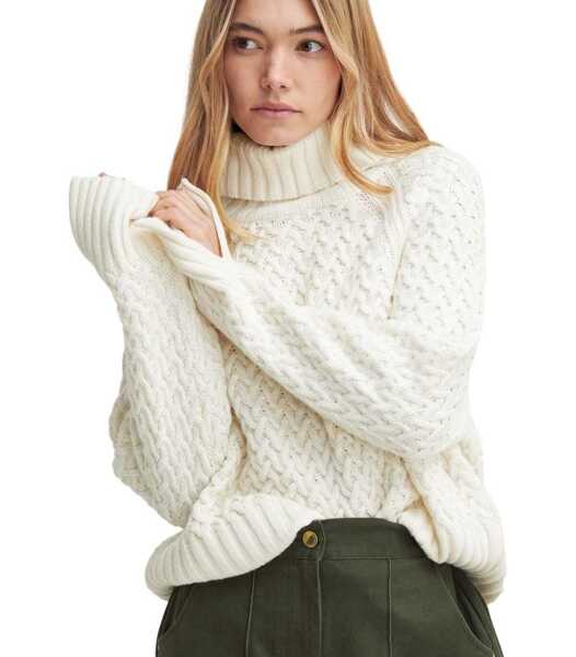 Pulovere Barbour BARBOUR MALTON ECRU TURLENECK SWEATER White Femei (BM 16343343) 5