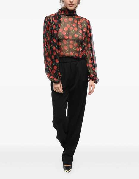 Pantaloni casual Armani Virgin Wool Straight-Fit Pants With Drawstring Black Femei (BM 16343445) 2