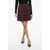 Dior Checked Pleated Miniskirt Burgundy