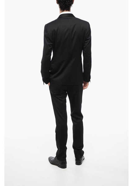 Costume CORNELIANI Virgin Wool Shawl Lapel 2-Button Suit Black Barbati (BM 16343478) 4