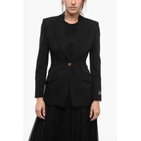 Sacouri Wool Blazer With Peak Lapel Femei
