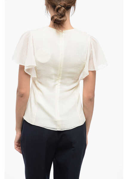 Bluze Chloe Wool Blouse With Wing Sleeves White Femei (BM 16343544) 2