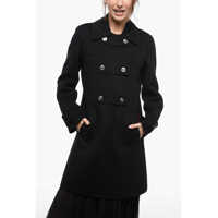 Paltoane Wool Double-Breasted Coat With Medusa Buttons Femei