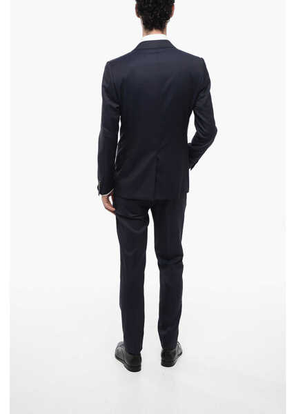 Costume CORNELIANI Virgin Wool And Silk Peak Lapel 3 Piece Waistcoat Suit Blue Barbati (BM 16343757) 4