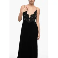 Rochii lungi ZIMMERMANN Dama - Rochii lungi ZIMMERMANN Velvet Dress With Embroidered Bodice Black Femei (BM 16343805) - B-mall.ro