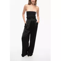 Imbracaminte Dama pagina 670 - Pantaloni office Fabiana Filippi Satin Palazzo Pants With Double-Pleats Black Femei (BM 16343922) - B-mall.ro