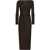 Dolce & Gabbana Wool Jersey Dress With Criss Cross Design Brown