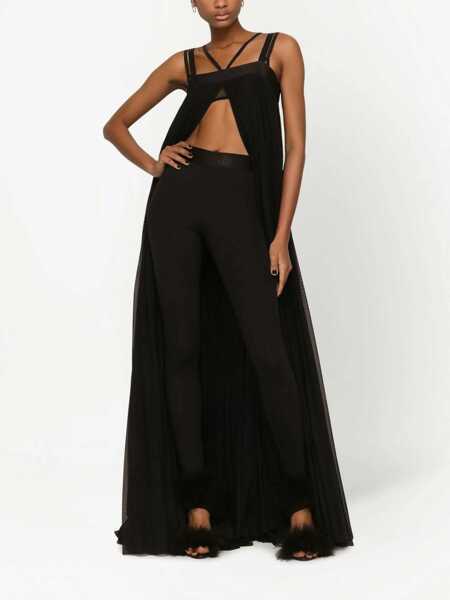 Bluze Dolce & Gabbana Chiffon Extralong Top With Front Split Black Femei (BM 16343958) 2