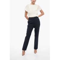 Imbracaminte Salvatore Ferragamo Dama - Pantaloni office Salvatore Ferragamo 4-Pocketed Pure Virgin Wool Pants Blue Femei (BM 16344006) - B-mall.ro