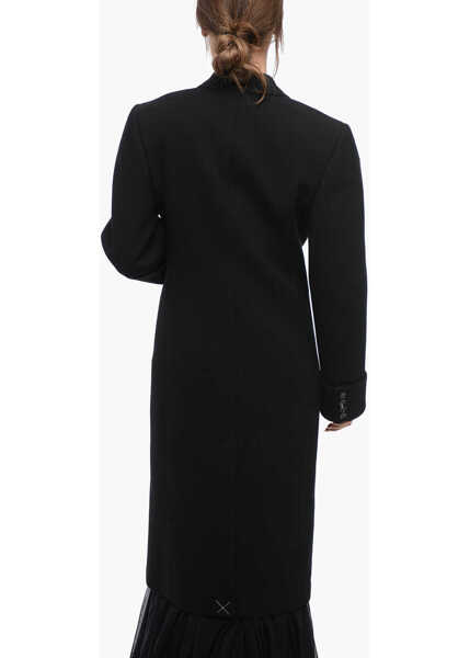 Paltoane Bottega Veneta Half-Lined Double-Breasted Coat Black Femei (BM 16344027) 2