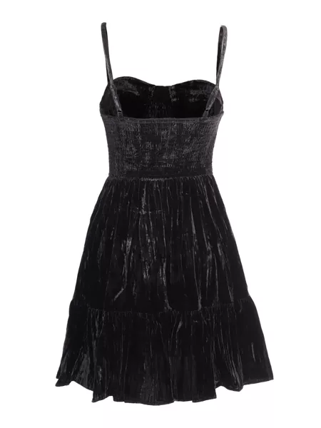 Rochii Michael Kors VELVET BUSTIER SMOCK DRESS Black   Femei (BM 16344144) 2