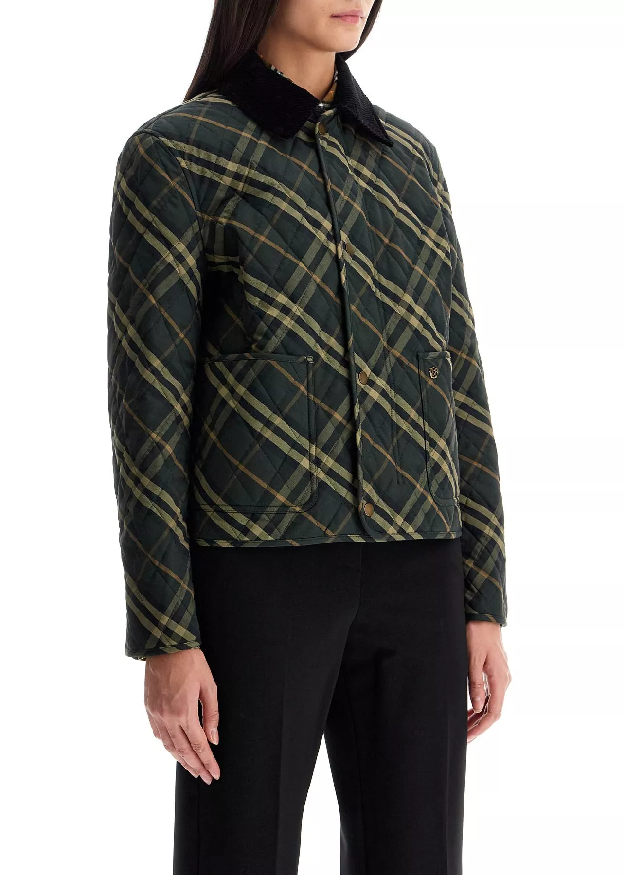 Burberry Country Check Quilted Cropped Jacket