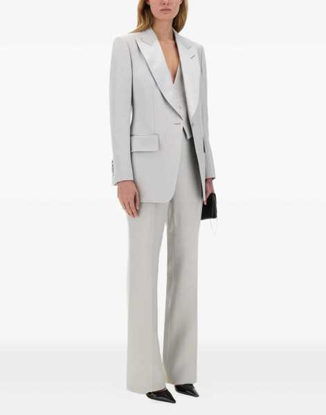 Veste casual Tom Ford Barathea Silk Wool Vest GREY Femei (BM 16369449) 2