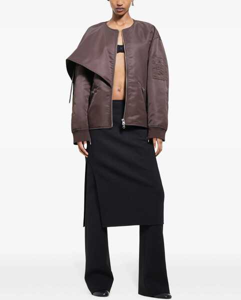 Bomber jacket COURRGES Bow Neck Bomber Jacket BROWN Femei (BM 16369470) 2