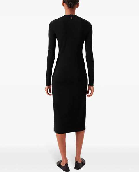 Rochii casual Stella McCartney Midi Dress With Slit BLACK Femei (BM 16369476) 4