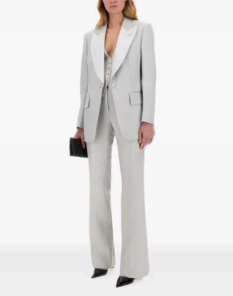 Pantaloni Tom Ford Wide Leg Tuxedo Tailored Pants GREY Femei (BM 16369626) 2