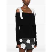 Imbracaminte Dama pagina 326 - Topuri ROTATE Birger Christensen Josalina Black Off-Shoulder Top With Tied Bow Straps In Viscose Blend Woman Black Femei (BM 16374123) - B-mall.ro