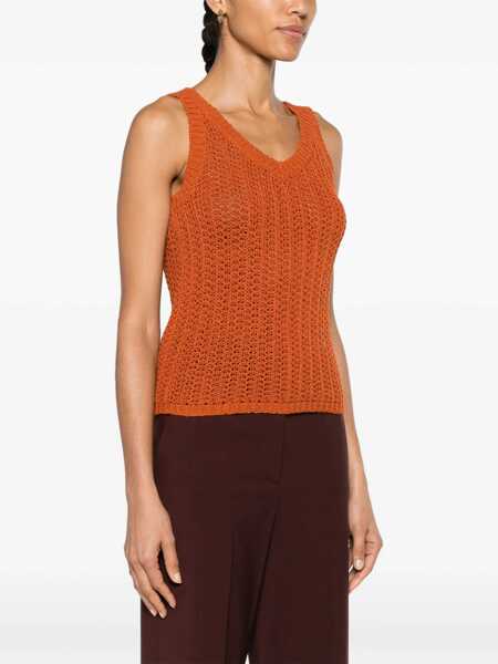 Topuri Max Mara Max Mara Arrigo Knitted Top ORANGE Femei (BM 16375800) 3