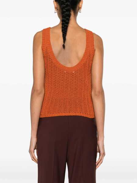 Topuri Max Mara Max Mara Arrigo Knitted Top ORANGE Femei (BM 16375800) 4
