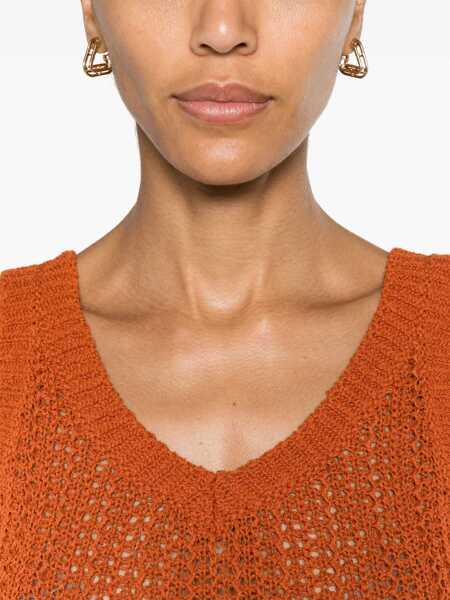 Topuri Max Mara Max Mara Arrigo Knitted Top ORANGE Femei (BM 16375800) 5