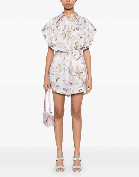 Salopete ZIMMERMANN Acacia Pocket Playsuit LILAC FLORAL Femei (BM 16377801) 2