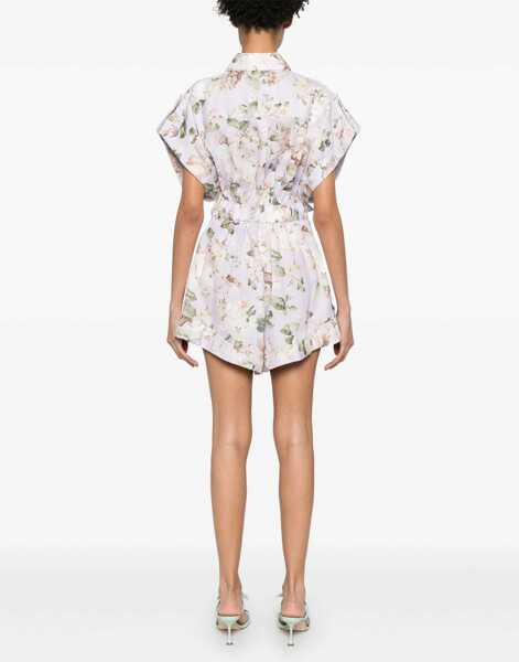 Salopete ZIMMERMANN Acacia Pocket Playsuit LILAC FLORAL Femei (BM 16377801) 4