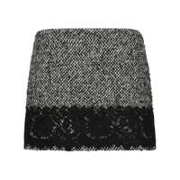Fuste Dolce & Gabbana Short Micro-Tweed Skirt With Lace Insert Femei