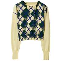 Pulovere Burberry Argyle-Intarsia Cropped Cotton Jumper Femei