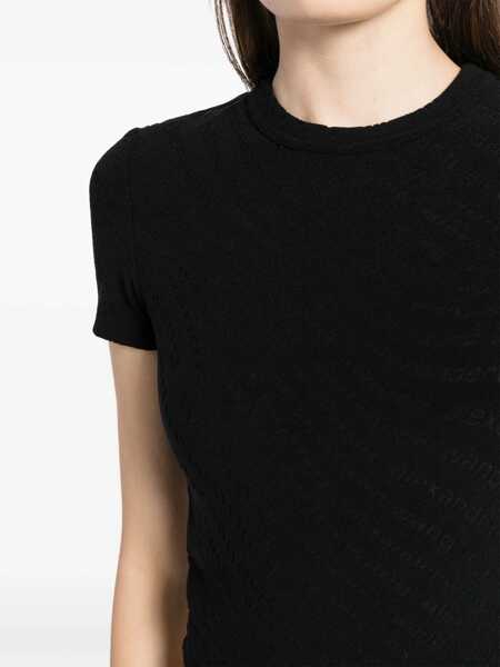 Tricouri Alexander Wang Jacquard Logo T-Shirt BLACK Femei (BM 16394703) 5