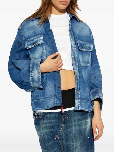 Camasi DSQUARED2 DSQUARED2 Shirts BLUE Femei (BM 16399782) 3