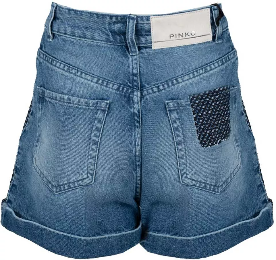 Pantaloni scurti Pinko Dotta 1J10TF Niebieski Barbati (BM 16400637) 4