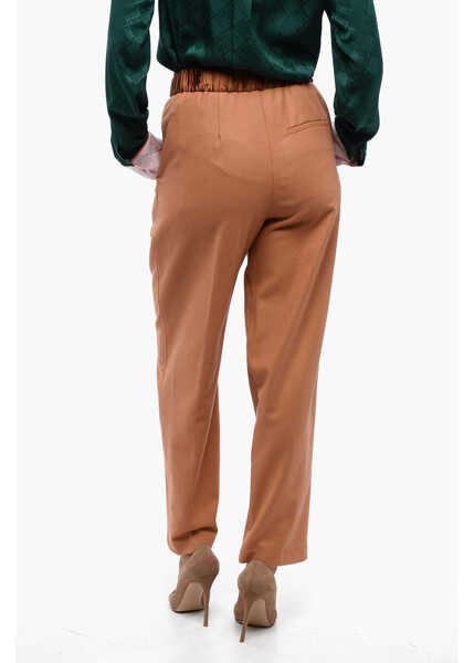 Pantaloni casual forteforte Wool Blend Pants With Elastic Waistband Orange Femei (BM 16401192) 2