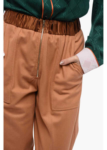 Pantaloni casual forteforte Wool Blend Pants With Elastic Waistband Orange Femei (BM 16401192) 3