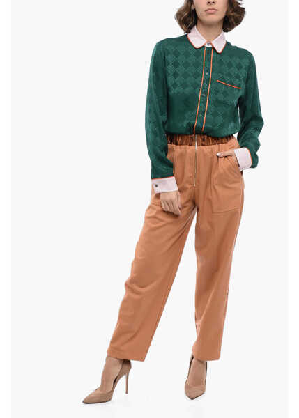 Pantaloni casual forteforte Wool Blend Pants With Elastic Waistband Orange Femei (BM 16401192) 4