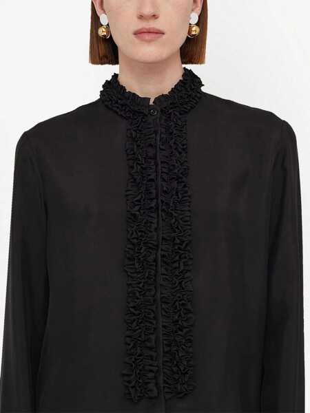 Camasi casual Jil Sander Ruffle Detail Fluid Viscose Shirt Black Femei (BM 16401237) 5