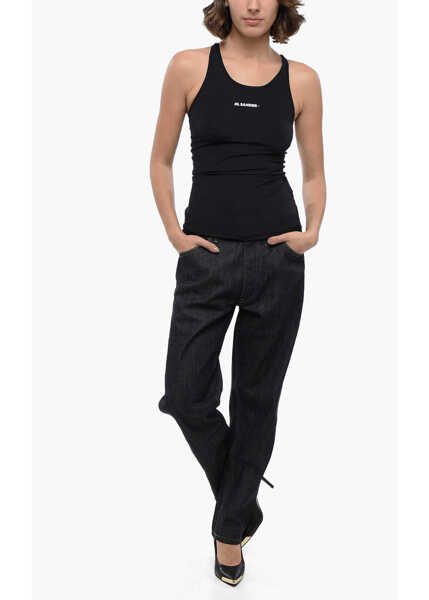 Bluze Jil Sander Tech Fabric Tank Top With Printed Logo Black Femei (BM 16401252) 4