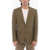 CORNELIANI Cc Collection Linen Half-Lined Blazer With Hopsack Motif Green