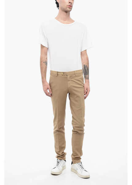 Pantaloni casual CORNELIANI Id Stretch Cotton Chinos Pants With Belt Loops Beige Barbati (BM 16401291) 4