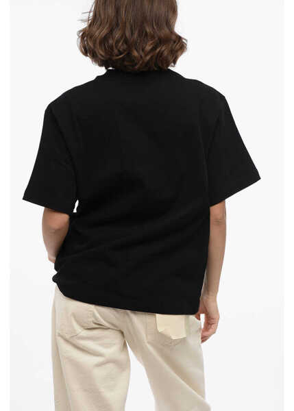 Tricouri Jil Sander Crew Neck Rabbit Embroidered T-Shirt Black Femei (BM 16401435) 2