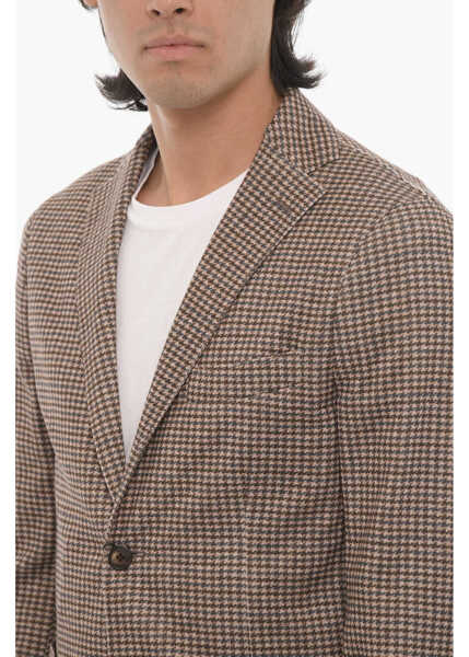 Sacouri elegante CORNELIANI Cc Collection Half-Lined Houndstooth Suit Brown Barbati (BM 16401465) 3