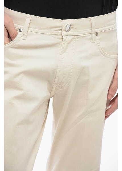 Pantaloni casual CORNELIANI Id Cotton Stretch Lazise 5 Pockets Pants With Belt Loops Beige Barbati (BM 16401480) 3