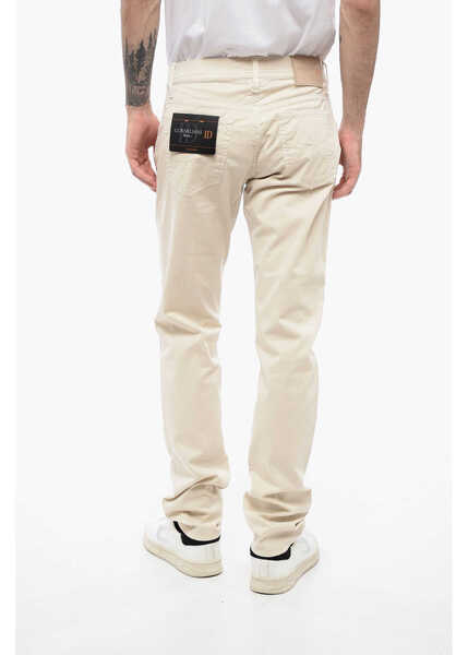 Pantaloni casual CORNELIANI Id Cotton Stretch Lazise 5 Pockets Pants With Belt Loops Beige Barbati (BM 16401483) 2