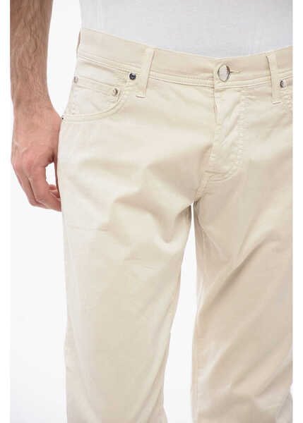 Pantaloni casual CORNELIANI Id Cotton Stretch Lazise 5 Pockets Pants With Belt Loops Beige Barbati (BM 16401483) 3