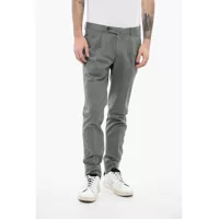 Pantaloni casual Id Stretch Cotton Chinos Pants With Belt Loops Barbati