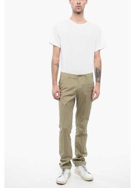 Pantaloni casual CORNELIANI Id Pure Linen Chinos Pants With Belt Loops Green Barbati (BM 16401507) 4